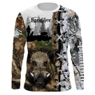 Sweat à capuche chasse sanglier camo Realtree, tête sanglier centrale, vêtement chaud pour chasseur en battue