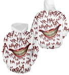 T-shirt Halloween blanc variante avec sourire effrayant Joker