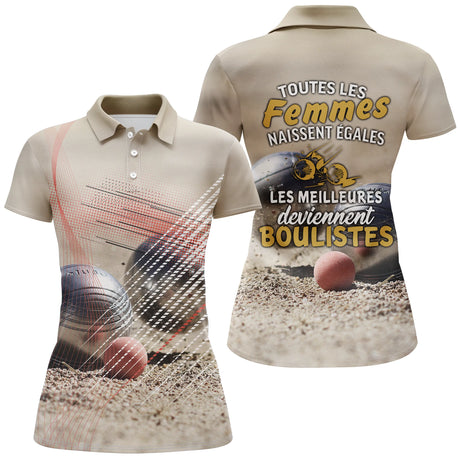 Polo Pétanque, Cadeau Humour Bouliste, Les Meilleurs Deviennent Boulistes - CT31112229 - Polo Femme