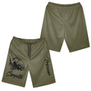 Short pêche olive kaki homme avec illustration carpe et inscription Carpiste, prénom personnalisé