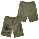Short pêche olive kaki homme avec illustration carpe et inscription Carpiste, prénom personnalisé