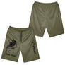 Short pêche olive homme avec illustration carpe et slogan Carpe Diem, prénom personnalisé