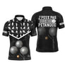 Polo pétanque noir mixte silhouettes blanches joueurs lancer boules réalistes j'peux pas j'ai pétanque PRÉNOM