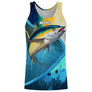 T-shirt halieutique pêche thon fond marin, coupe technique respirante, ambiance sous-marine, personnalisable prénom