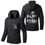 Veste imperméable pêche vert militaire à capuche, slogan Je suis un papy et un pêcheur rien ne m'effraye, prénom personnalisé
