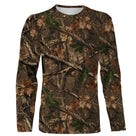 T-shirt all-over camouflage forêt feuillage brun et vert coupe unisexe chasse pêche
