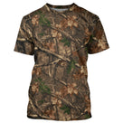 Manches longues anti-UV camouflage forêt feuillage brun vert all-over outdoor