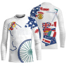 T-shirt cyclisme variante avec motif international et vélo