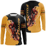 Maillot cyclisme jaune et noir all-over homme avec cyclistes en course de vitesse, prénom personnalisé