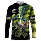 Sweat capuche pêche bar all-over peau écaillée vert noir motif perche-bar respirant écologique prénom personnalisé