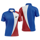 Polo golf homme drapeau France bleu blanc rouge tricolore médaillon coq stylisé insert balle de golf coupe ajustée
