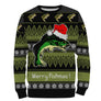Sweat à capuche Noël Merry Fishmas, design ugly christmas sweater pour passionné halieutique