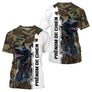 T-shirt manches longues Berger Hollandais all-over camouflage forêt motif Hollandse Herder bringé photo prénom
