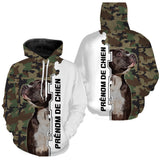 T-shirt Staffordshire camouflage forêt motif chien Staffie bringé photo prénom personnalisés cynophile maître