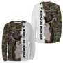 Hoodie Staffie all-over camouflage vert brun motif chien Staffordshire bringé photo prénom personnalisés maître