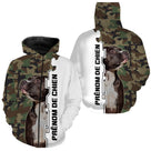 Sweat zippé Staffordshire Bull Terrier all-over camouflage forêt motif Staffie photo prénom personnalisés cynophile