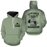 Sweat à Capuche Personnalisé Pétanque - Passion & Style Unique - A180325 - Sweat à capuche vert