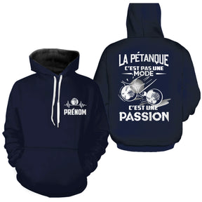 Sweat à Capuche Personnalisé Pétanque - Passion & Style Unique - A180325 - Sweat à capuche marine