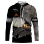 Sweat manches longues pêche gardon all-over peau argentée motif gardon nageoires rouges prénom personnalisé