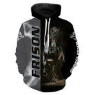 Sweater all-over cheval frison noir manches longues unisexe lettrage FRISON galop