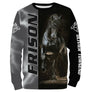 Sweat zippé all-over cheval frison personnalisé noir avec lettrage FRISON et frison galop