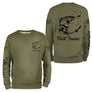 T-shirt manches longues pêche truite vert kaki Truite Passion prénom pêcheur personnalisé