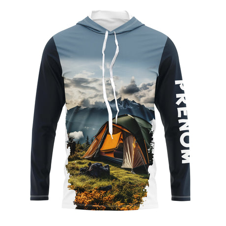 T-Shirt Camping Prêt-à-Partir avec Impression Tente Et Montagne 3D - CT20022463 Anti UV T-shirt à Capuche Unisexe