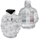Sweat capuche zippé pêche camouflage blanc gris noir cannes tricolore