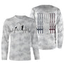Anti-UV t-shirt à capuche pêche unisexe camouflage blanc noir cannes tricolore bleu blanc rouge