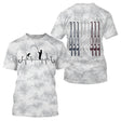 Camouflage Blanc et Noir, Cadeau Original Pêcheur, Tee shirt All-Over, T-Shirt Anti-UV, Cannes à Pêche tricolore Bleu Blanc Rouge - CTS20052222 T-shirt All Over Unisexe