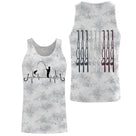T-shirt pêche enfant manches longues camouflage blanc noir cannes tricolore