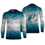 Débardeur pêche unisexe blanc Tahiti aquatique ECG silhouette pêcheur cannes tricolore