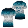 Anti-UV t-shirt manches longues pêche bleu océan eau cristalline carpe gros plan