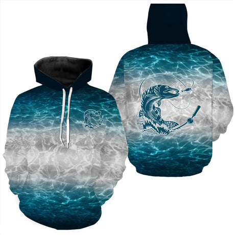 Maillot Anti UV Pêcheur - Immersion Aquatique avec Brochet, Été comme Hiver - CT20052225 Sweat à Capuche All Over Unisexe