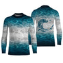 Débardeur pêche unisexe bleu turquoise océan eau cristalline brochet leurre
