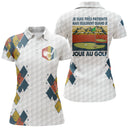 Polo golf femme argyle multicolore rétro vintage coupe cintrée slogan personnalisable vue dos