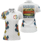 Polo golf femme argyle multicolore rétro vintage coupe cintrée slogan personnalisable vue dos