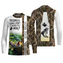 Tee-shirt pêche unisexe camouflage brun brochet slogan bière humour vue côté