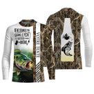 Tee-shirt pêche unisexe camouflage brun brochet slogan bière humour vue côté