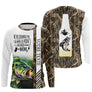Hoodie pêche brochet camouflage brun zone texte personnalisable manches longues vue dos