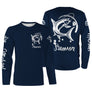 Sweat capuche pêche saumon bleu marine avec saumon stylisé blanc