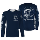 Sweat capuche pêche silure bleu marine avec barbillons stylisés et lettrage blanc