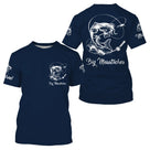 T-shirt col rond pêche silure bleu marine silure blanc Big Moustaches