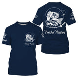 T-shirt Personnalisé Pêche À La Perche, Cadeau Idéal Pêcheur, Vêtements Anti-UV Bleu Marine - CT21072221