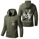 Veste pêche vert kaki à capuche avec écusson 100 Ardillons, illustration carpe et inscription CARPISTE, prénom personnalisé