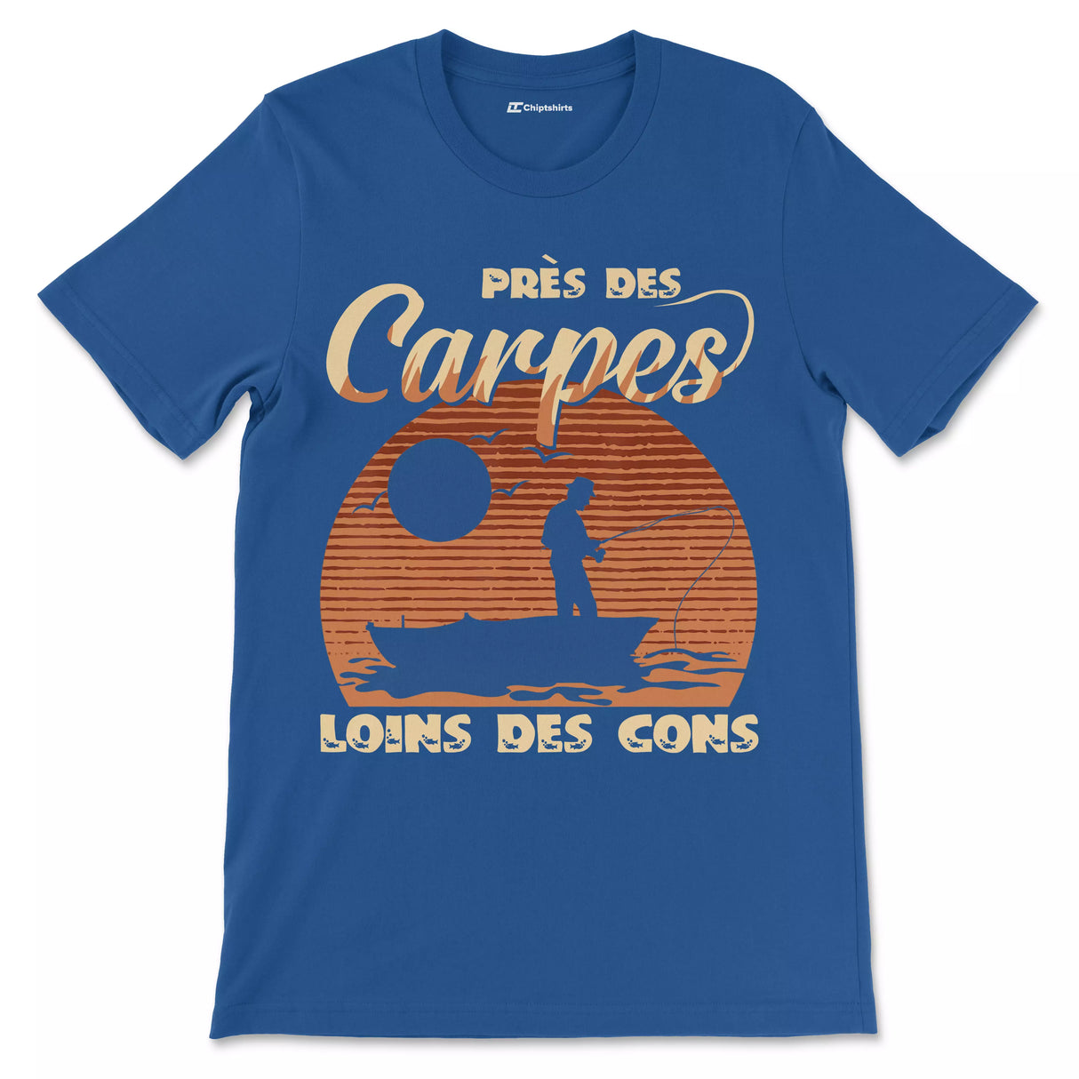 Cadeau Humour Pêcheur Homme, Pêche de la Carpe, T-shirt Pêcheur Drôle, Près des Carpes Loins des Cons