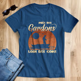 Cadeau Humour Pêcheur Homme, Pêche du Gardon, T-shirt Pêcheur Drôle, Près des Gardons Loin des Cons - Bleu