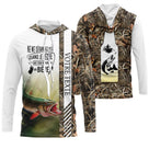 Sweat à capuche pêche brochet camouflage brun roseaux brochet vert slogan bière personnalisable vue avant