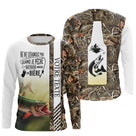 Hoodie pêche brochet camouflage brun zone texte personnalisable brochet rivière vue dos