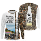 Hoodie pêche truite camouflage brun zone texte personnalisable salmonidé rivière galets vue dos